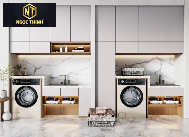 TỦ MÁY GIẶT KẾ HỢP TỦ TIỆN LỢI GỌN GÀNG ĐA NĂNG MẪU 07